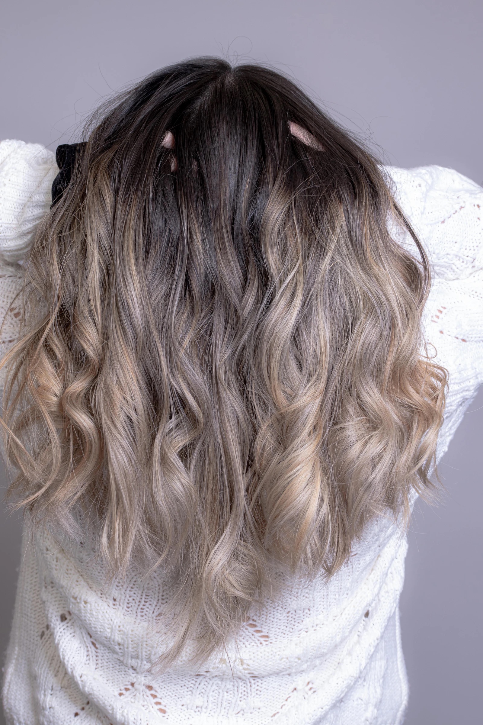 Blonde balayage, long layers